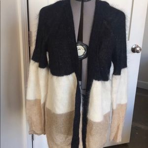 Juicy Couture Fuzzy Colorblock Cardigan
